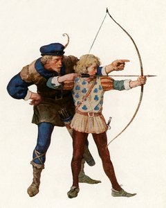 Robin Hood traint jonge boogschutter