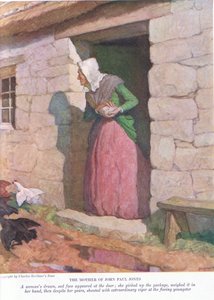 De moeder van John Paul Jones: Een vrouw met een getekend, verdrietig gezicht verscheen bij de deur; ze pakte het pakket op en woog het in haar handen door Newell Convers Wyeth