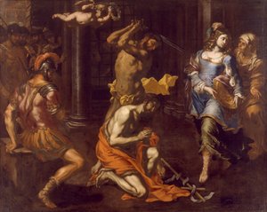 De onthoofding van Johannes de Doper door Niccolo de Simone (actief 1636-1655) door Niccolò de Simone