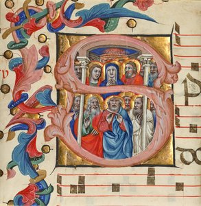 Knippen uit een koorboek door Niccolò di Giacomo da Bologna