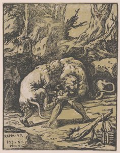 Hercules en de Nemeïsche leeuw door Niccolo Vicentino