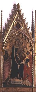 Madonna en Kind met Heiligen door Niccolo di Pietro Gerini