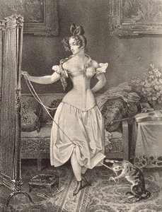 De Stay-lace, gegraveerd door Alfred Leon Lemercier (19e eeuw) (litho) door Nicholas Eustache (after) Maurin