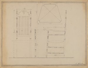 Tekening van stoel door Nicholas Gorid