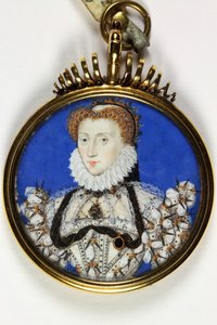 Een dame traditioneel geïdentificeerd als Elizabeth I door Nicholas Hilliard