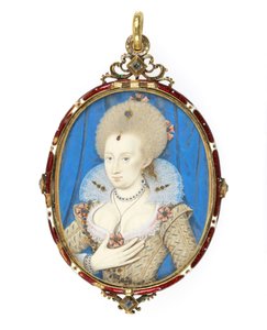 Nr. 3855 Anne van Denemarken (1574-1619) vrouw van koning James I van Engeland, ca. 1610 door Nicholas Hilliard