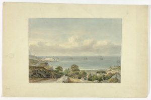 Middellandse Zeegezicht met haven door Nicholas Pocock