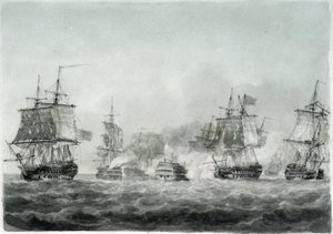 De Slag bij Camperdown (Noordzee) door Nicholas Pocock