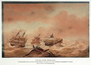 De dag na de Slag bij Trafalgar door Nicholas Pocock