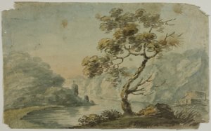 Winderig landschap door Nicholas Pocock