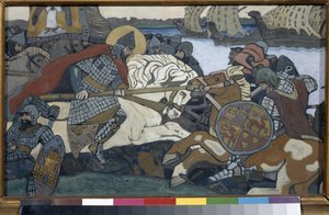 Alexander Nevski slaat Birger Jarl - Episode van de slag aan de Neva