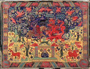 Gevecht met de draak, 1912 door Nicholas Roerich