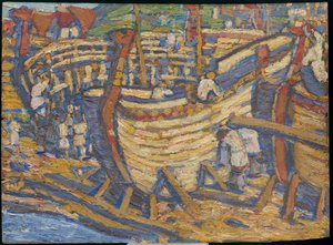 Schepen bouwen. Schets voor het schilderij met dezelfde titel, 1903