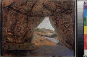 Decorontwerp voor de opera De jonge vrouw van Pskov van N. Rimsky-Korsakov door Nicholas Roerich