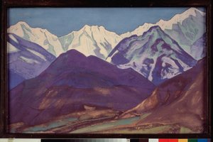 De Kuluta (Kulu-vallei, Himalaya-massief) (India). Werk van Nicolas Roerich (1874-1947) door Nicholas Roerich