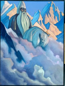 Svyatogor (Russisch legendarisch personage). Schilderij van Nicolas Roerich, tempera op doek door Nicholas Roerich