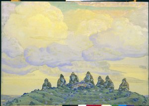 Het Grote Offer: decor voor het ballet "Le Sacre du Printemps" van Igor Stravinsky, 1910