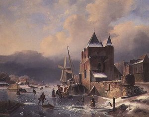Een Winterlandschap door Nicholas Rosenboom