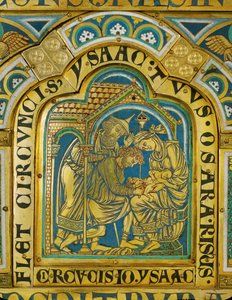 De besnijdenis van Isaac ... (email op verguld koper) door Nicholas of Verdun