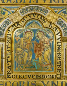 De besnijdenis van Jezus ... (email op verguld koper) door Nicholas of Verdun