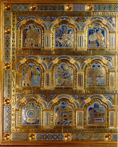 Verdun Altaar gemaakt van goud en email door Nicolas de Verdun (ca.1130/50-1205): scènes uit het Oude en Nieuwe Testament door Nicholas of Verdun