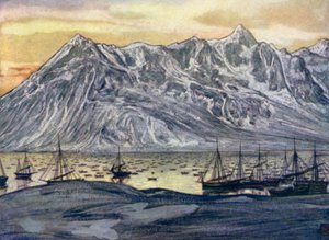 Vissersboten bij Lofoten, Noorwegen