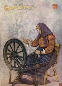 Noorwegen: Vrouw aan het spinnen, Sundalsoren