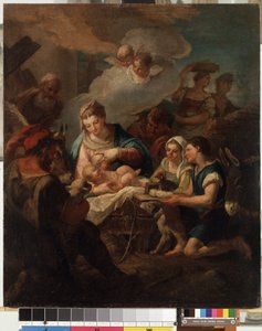 Aanbidding van het Christuskind door Nicolò Grassi