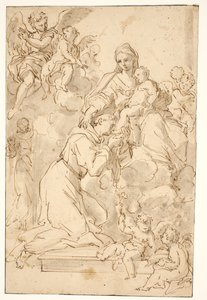 Madonna en Kind met Sint Antonius van Padua door Nicolò Ricciolini