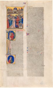 Het Huwelijk; de Kus van de Bruid (initiaal P); de Verlaten Bruid (initiaal D) door Nicolò da Bologna