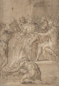 De Cumaeaanse Sibylle voor Tarquinius de Trotse, 16e eeuw door Nicolò dell