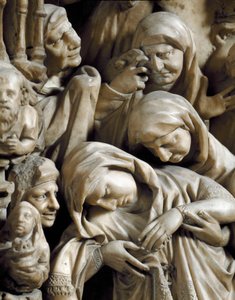 Gotische kunst: De kruisiging. Reliëfdetail van de marmeren preekstoel door Nicola Pisano (detail) 1266-1268 - Kathedraal Notre-Dame-de-l