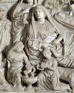 De geboorte (detail) door Nicola Pisano