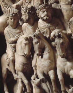 De reis van de wijzen (detail) door Nicola Pisano