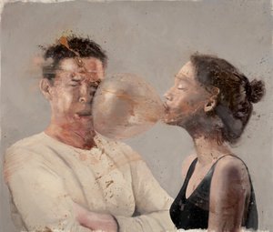 Bubble I (Meisje met een bokser), 2020 door Nicola Pucci