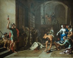 De onthoofding van Sint Jan de Doper door Nicola Vaccaro