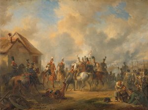 De slag bij Bautersem tijdens de Tiendaagse Veldtocht door Nicolaas Pieneman (signed by artist)