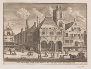 Gezicht op het Oude Stadhuis te Amsterdam