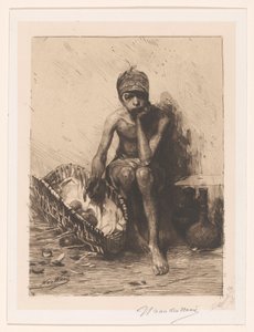 Vruchtenverkoper door Nicolaas van der Waay (signed by artist)