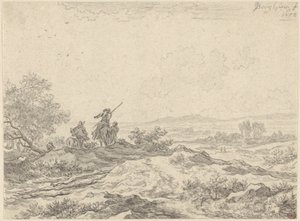 Duinlandschap met herders door Nicolaes Berchem
