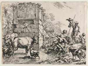 De drinkende koe door Nicolaes Berchem
