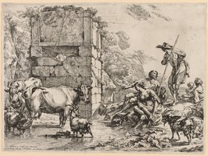 De Koe Drinkt door Nicolaes Berchem