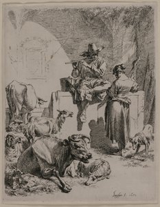 De Pijpende Herder door Nicolaes Berchem