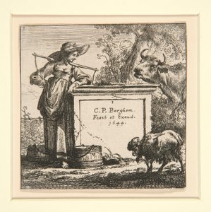De Set van de Koeien, met de Melkmeid door Nicolaes Berchem