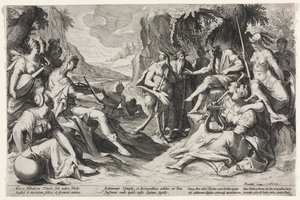 Het oordeel van Midas door Nicolaes Clock