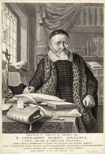 D. Leonardus Marius Goezanus, uitgegeven 1654 (gravure) door Nicolaes Cornelisz (c.1592 1655) Moeyaert