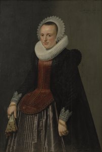 Portret van een dame door Nicolaes Eliasz. Pickenoy