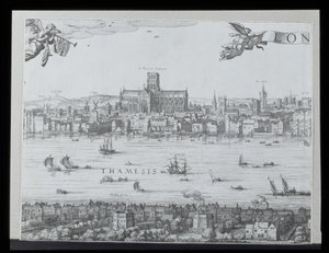 Panorama van Londen en de Theems, deel twee toont St. Paul
