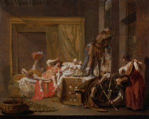 Gezelschap in een bordeel Messalina en Gaius Silius, 1655 door Nicolaes Knüpfer
