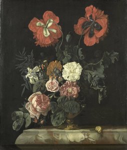 Stilleven met bloemen door Nicolaes Lachtropius